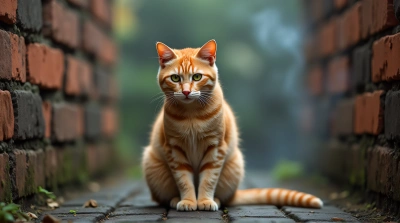 Green Eyed Cat Sitting On Shingled Roof