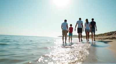 Group Gathering By Water Under Clear Sky
