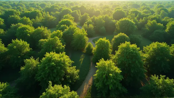 High-Angle Lush Green Foliage Expansive View