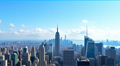 High-Rise Buildings Panorama Under Clear Blue Sky