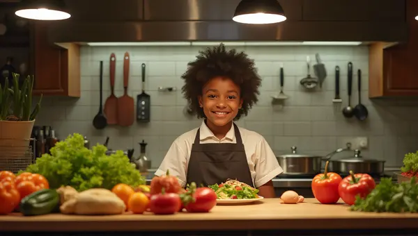 Home Cooking Scene With Fresh Ingredients And Utensils