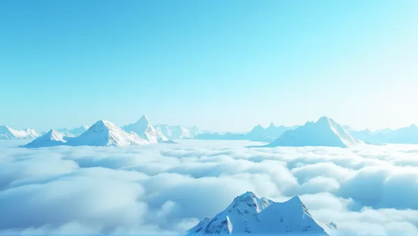 Icy Peaks Under Clear Cerulean Sky Panoramic View