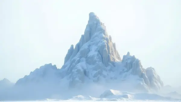Icy Summit Crowned With Frosted Crystals