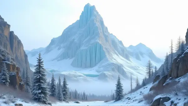 Icy Summit Frosted Pines Winter Wilderness