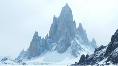 Icy Summit With Jagged Cliffs And Frost