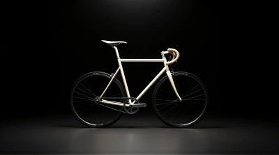 Ivory Fixed-Gear Bike In Low Light Setting