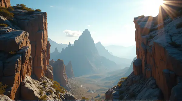 Jagged Cliff Peak With Textured Stone Formations