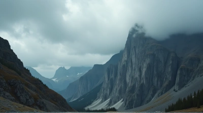 Jagged Cliff Ridge Under Overcast Sky