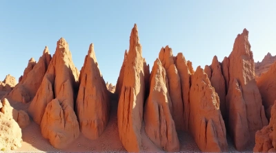 Jagged Earthen Cliffs Against Clear Sky