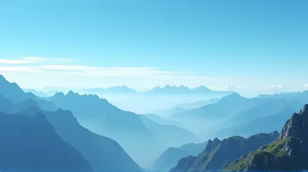 Jagged Highland Ridges Beneath Clear Sky