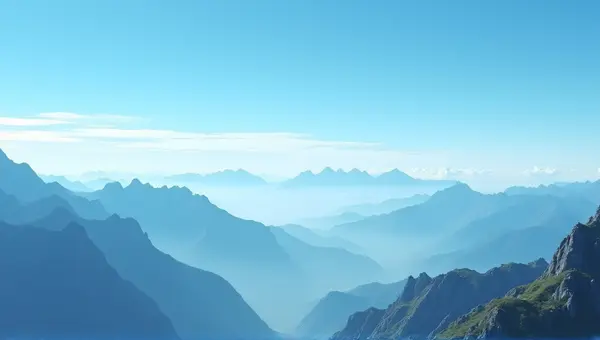 Jagged Highland Ridges Beneath Clear Sky