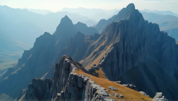 Jagged Highland Ridges Under Soft Sunlight Texture