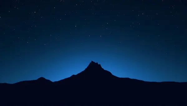 Jagged Mountain Ridge Silhouette Under Starry Night Sky