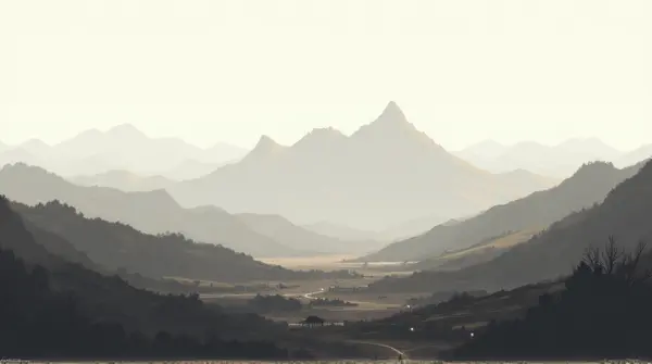 Jagged Peaks With Winding Paths And Sparse Vegetation