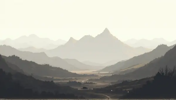 Jagged Peaks With Winding Paths And Sparse Vegetation