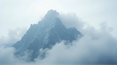 Jagged Ridge Surrounded By Swirling Vapor