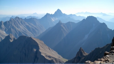Jagged Rocky Peaks Under Clear Blue Sky