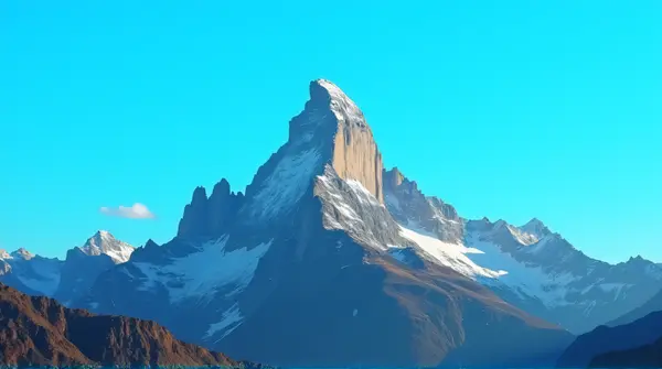 Jagged Rocky Summit Under Clear Blue Sky