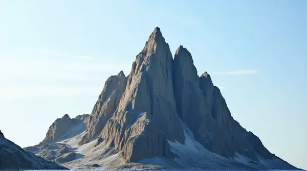 Jagged Rocky Summit Under Clear Sky