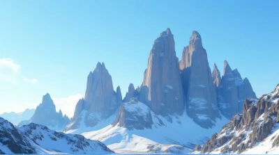 Jagged Summit Peaks Under Clear Blue Sky