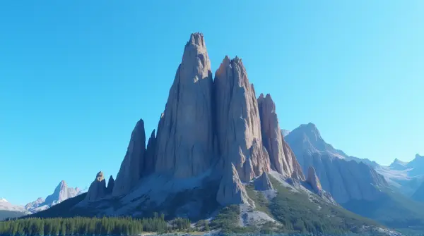 Jagged Summit Under Clear Blue Sky