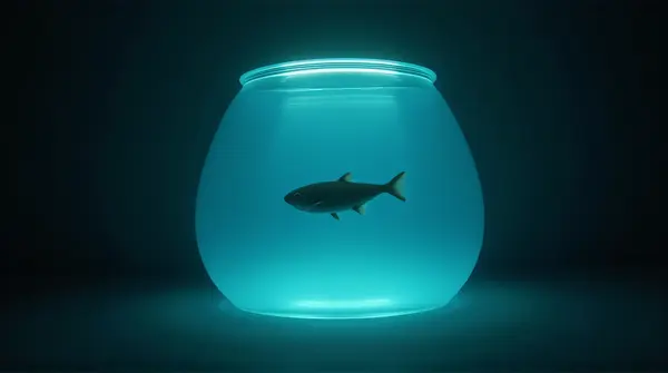 Jellyfish Swimming In Translucent Water Vessel