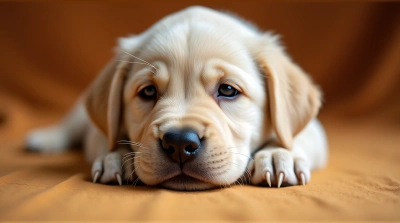Labrador Retriever Puppy Resting Peacefully