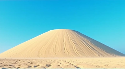 Large Crescent Sand Hill Against Open Sky