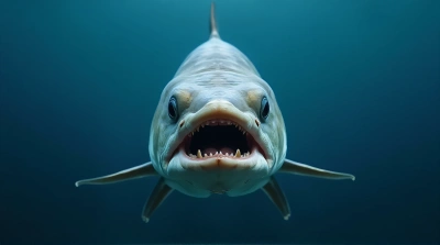Large Predatory Fish With Sharp Teeth Front View