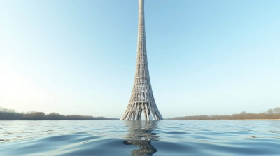 Lattice Structure Above Rippling Lake Surface