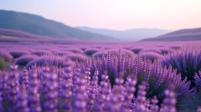 Lavender Meadow Stretching Over Rolling Hills