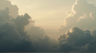 Layered Stratus And Cumulus Clouds In Muted Tones