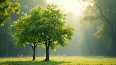 Leafy Deciduous Trees Under Soft Daylight