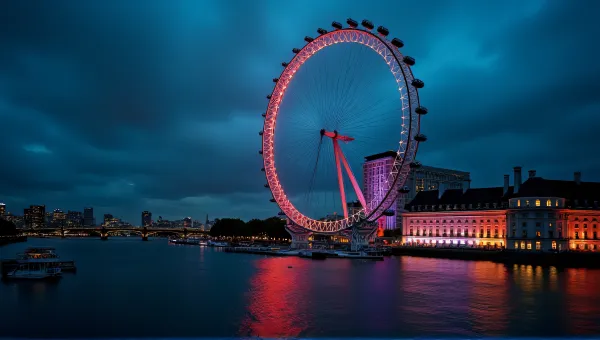 London Eye Ferris Wheel Over River Thames