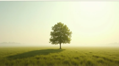 Lone Deciduous Tree On Expansive Grassy Plain