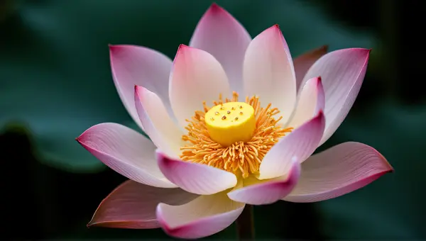 Lotus Flower Center Macro Showing Petal Texture