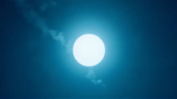 Luminous Orb Illuminating Dark Cerulean Sky