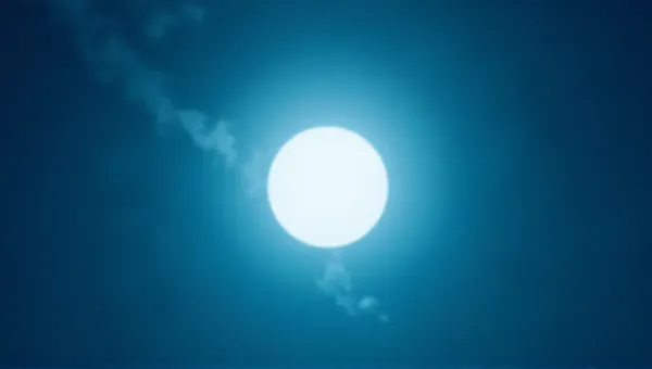 Luminous Orb Illuminating Dark Cerulean Sky