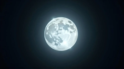 Luminous Orb Radiating Soft Glow In Dark Sky