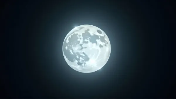 Luminous Orb Radiating Soft Glow In Dark Sky