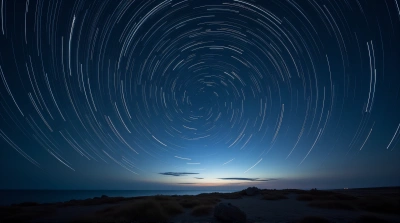Luminous Swirling Arcs In Dark Celestial Space