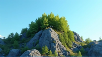 Lush Foliage Climbing Rugged Peak Blue Sky