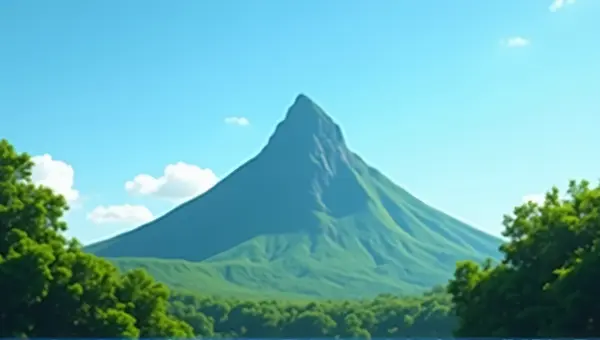 Lush Summit Against Clear Blue Sky