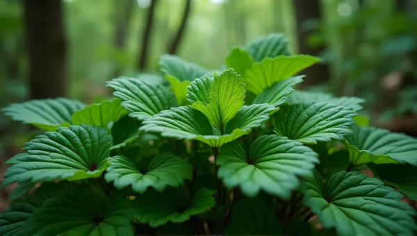 Macro Shot Of Serrated Leaf Veins And Texture