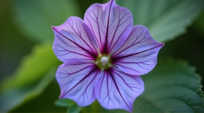 Macro Texture Of Violet Blossom Veins