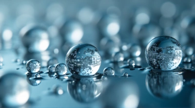 Macro View Of Tiny Spheres On Clear Surface