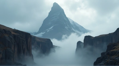 Majestic Summit With Misty Cliffside Views