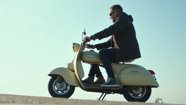 Man On Pale Motorbike Showing Focus And Motion