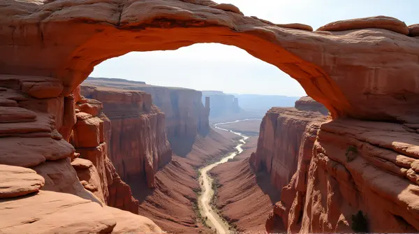 Massive Curved Canyon Rock Formation Below