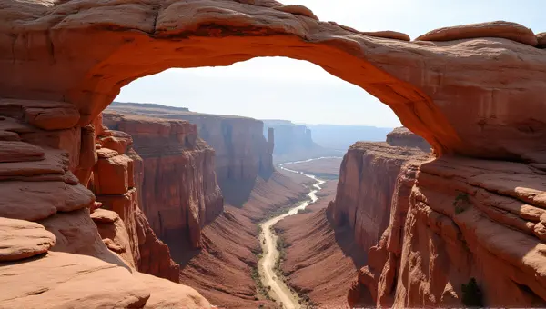 Massive Curved Canyon Rock Formation Below